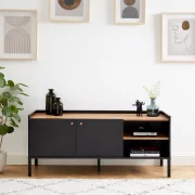 Comoda cu 2 uși și spațiu de depozitare, 130 cm - Black