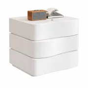 Intelligens Éjjeli Szekrény LED Világítással és 3 Fiókkal - FEHÉR - KILÖTT TERMÉK