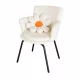Scaun ROSALIE - elegant cu design floral, tapițat cu material textil și picioare din fier