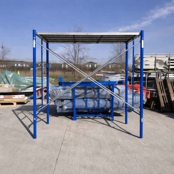 Schela circulabila -albastra- din otel H1700*L1800*W1219 mm cu 2 seturi de diagonale și o platformă