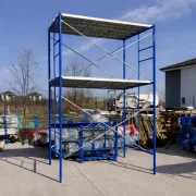 Schela circulabila -albastra- din otel H3400*L1800*W1219 mm cu 4 seturi de diagonale și 2 platforme