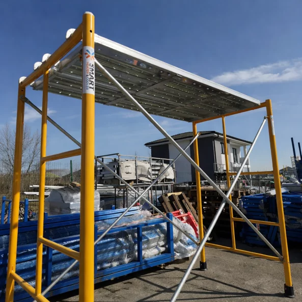 Andamio móvil de acero H6000L1800W900 mm con 6 juegos de diagonales y 3 plataformas