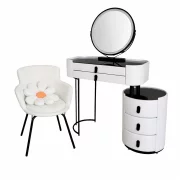 Комплект BELLA &amp; ROSALIE – тоалетка с LED огледало и удобен стол 80x40x120