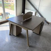 Escritorio operativo Nova 2 con armarios integrados móviles, 2 puestos – dimensiones 1400 × 1200 × 750 mm