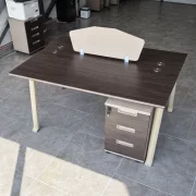 Escritorio operativo Nova 2 con armarios integrados móviles, 2 puestos – dimensiones 1400 × 1200 × 750 mm