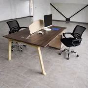 Set Scaun ergonomic cu spatar mesh și Birou Operațional cu 2 Posturi 1400*1200*750