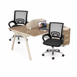 Set Scaun ergonomic cu spatar mesh și Birou Operațional cu 2 Posturi 1400*1200*750