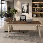 Set birou cu dulap lateral mobil si scaun ergonomic cu spatar mesh - 1600*800*750