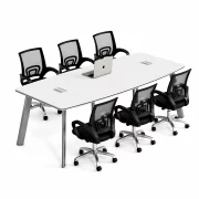 Set Masa de Conferinta + 6 scaune ergonomice cu spătar mesh - 2200*1100*750