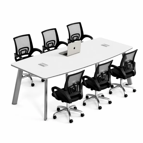 Set Masa de Conferinta + 6 scaune ergonomice cu spătar mesh - 2200*1100*750