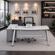 Set Scaun ergonomic cu spatar mesh si Birou cu dulap lateral - 1600*1400*750