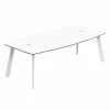Masa conferinta Elite, picioare metalice - dimensiuni 2200*1100*750 , White
