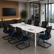 Set Masa de Conferinta  2400*1200*750 si Scaun de birou cu brate fixe si cadru din otel