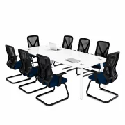 Set Masa de Conferinta  2400*1200*750 si Scaun de birou cu brate fixe si cadru din otel