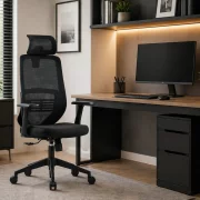 Scaun de birou ergonomic ComfortPro, suport lombar fix ,culoare negru, dimensiuni 670*685*1130-1210 mm