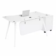 Birou Glassy cu blat din sticla si dulap lateral mobil - dimensiuni 1400*700*750 mm