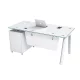 Birou Prime cu blat de sticla si dulap lateral fix - dimensiuni 1200*600*750 mm