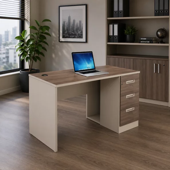 NovaEdge íróasztal oldalsó szekrénnyel - méretek 1200×600×750 mm