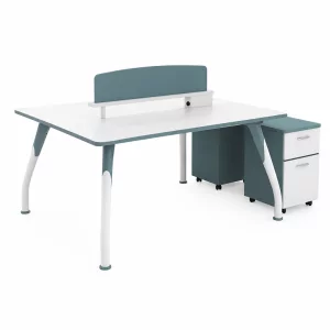 Birou operational SoftLine, cu sertare mobile, 2 posturi - dimensiuni W1400*D1200*H750 mm