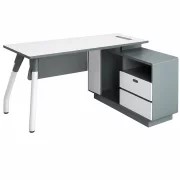Sienna Line íróasztal melamin munkalappal és fix oldalsó szekrénnyel – méretek: 1200×1200×450 mm