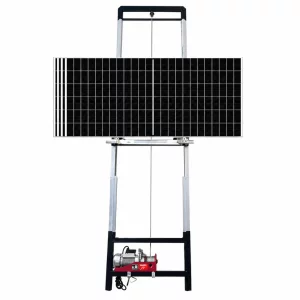 Elevador para paneles fotovoltaicos 10–18 m, alimentación 220V – capacidad de carga hasta 220 kg