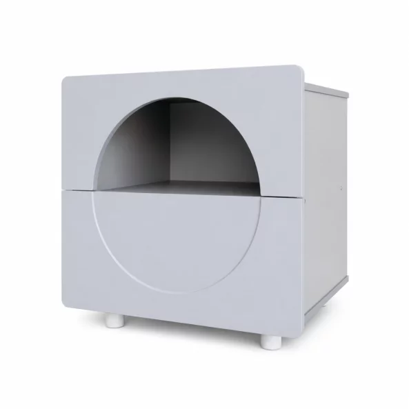 Noptiera Moderna Minimalista cu spatiu de depozitare - gri