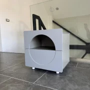 Noptiera Moderna Minimalista cu spatiu de depozitare - gri