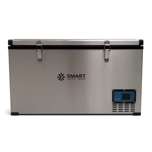 Frigider auto cu compresor smart cooler 12/24 V +220 V, capacitate 100L, cu bluetooth si zonă dublă de răcire, taxa verde inclusă