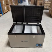 Frigider auto cu compresor smart cooler, capacitate 100L, cu bluetooth si zonă dublă de răcire, taxa verde inclusă