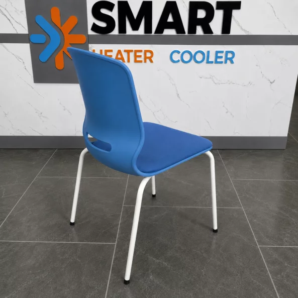 Ergonomikus irodai szék Seren, fix, fém lábakkal, szín: kék, méret: 400*440*835 mm