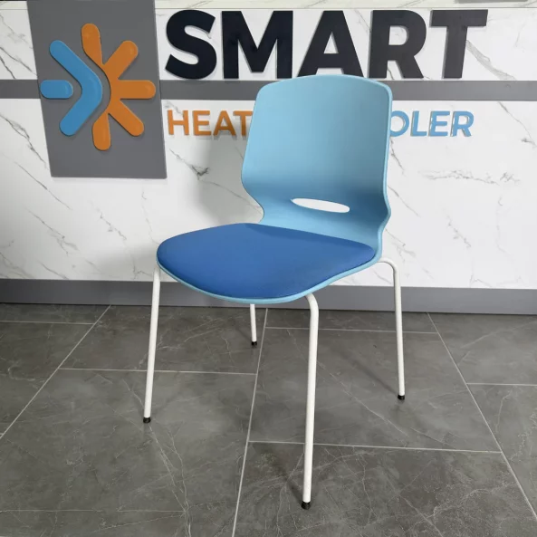Ergonomikus irodai szék Seren, fix, fém lábakkal, szín: kék, méret: 400*440*835 mm
