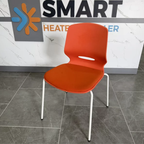 Ergonomikus irodai szék Seren, fix, fém lábakkal, szín: narancssárga, méret: 400*440*835 mm