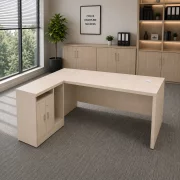 Escritorio directivo Valente con armario lateral móvil - dimensiones: 2000 × 1000 × 750 mm
