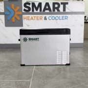 Paquete frigorífico para coche con compresor smartcooler de 40l, 12/24/220v, con display LCD y bluetooth, transformador 220V incluido, impuesto verde incluido + funda protectora termoaislante