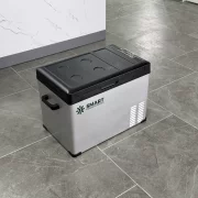 Paquete frigorífico para coche con compresor smartcooler de 40l, 12/24/220v, con display LCD y bluetooth, transformador 220V incluido, impuesto verde incluido + funda protectora termoaislante