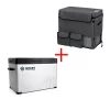 Paquete frigorífico para coche con compresor smartcooler de 40l, 12/24/220v, con display LCD y bluetooth, transformador 220V incluido, impuesto verde incluido + funda protectora termoaislante