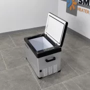 Paquete frigorífico para coche con compresor smartcooler de 40l, 12/24/220v, con display LCD y bluetooth, transformador 220V incluido, impuesto verde incluido + funda protectora termoaislante