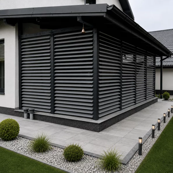 Alumínium sínrendszer – Tartós profil tolópanelekhez, 2 m, fekete
