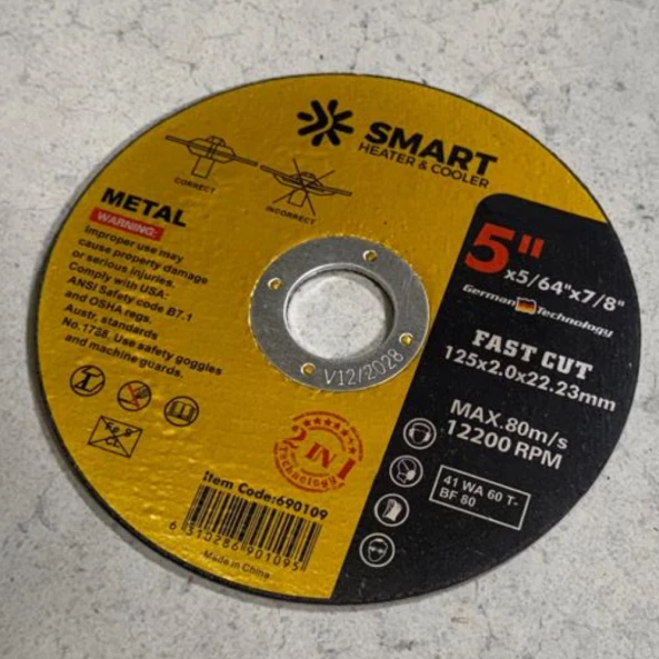 SET 10 BUC - Disc Taiere Inox si Metal T41, 125mm x 2.0mm x 22.23mm-disc plat