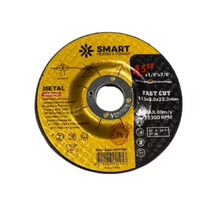 SET 5 BUC - Disc Taiere Inox si Metal T42, 115mm x 3.0mm x 22.23mm – disc cu centru deprimat