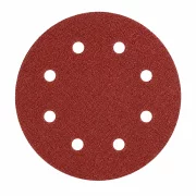 SET 50 BUC - Disc abraziv Velcro 125 mm, 8 găuri, granulație G150, pentru șlefuire lemn și metal