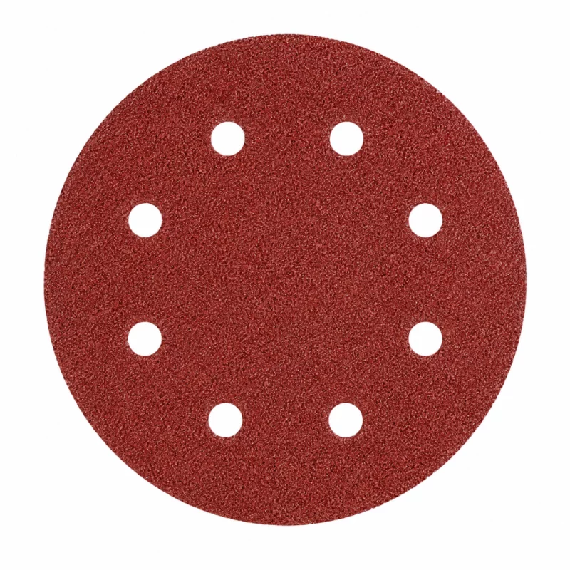 SET 50 BUC - Disc abraziv Velcro 125 mm, 8 găuri, granulație G150, pentru șlefuire lemn și metal