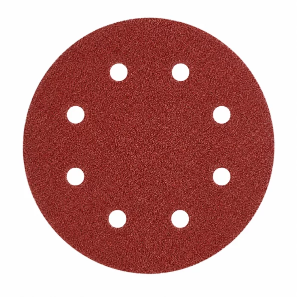 SET 50 BUC - Disc abraziv Velcro 125 mm, 8 găuri, granulație G40, pentru șlefuire lemn și metal
