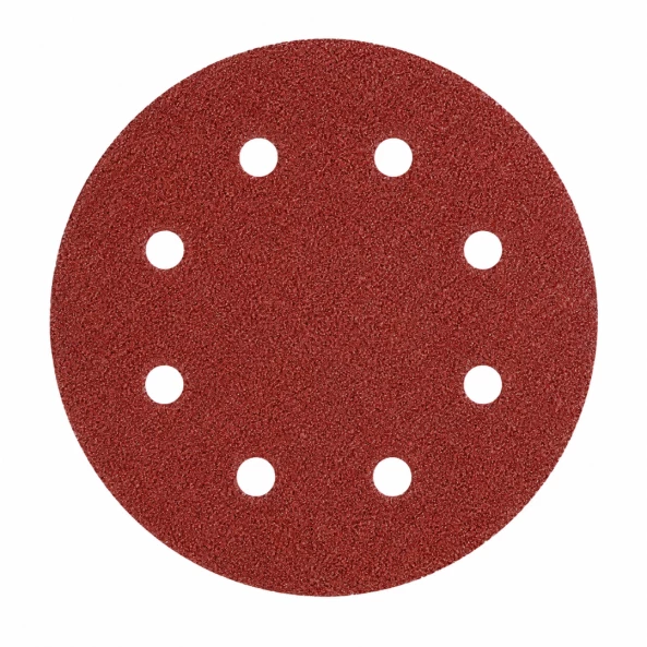 SET 50 BUC - Disc abraziv Velcro 125 mm, 8 găuri, granulație G80, pentru șlefuire lemn și metal