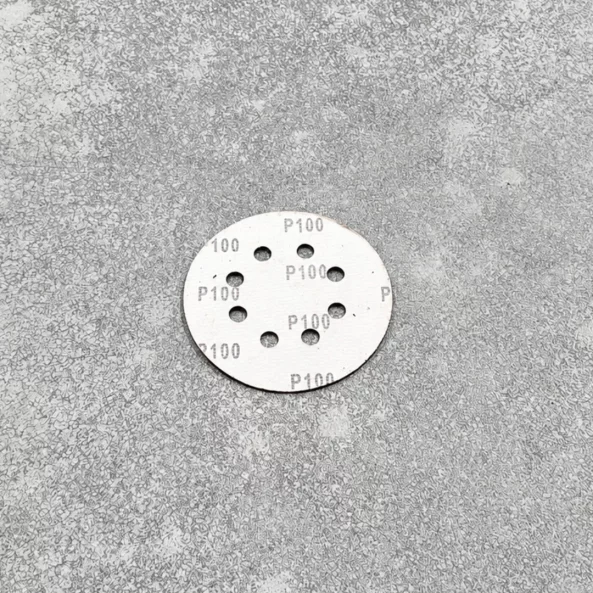SET 50 BUC - Disc abraziv Velcro 125 mm, 8 găuri, granulație G100, pentru șlefuire lemn și metal