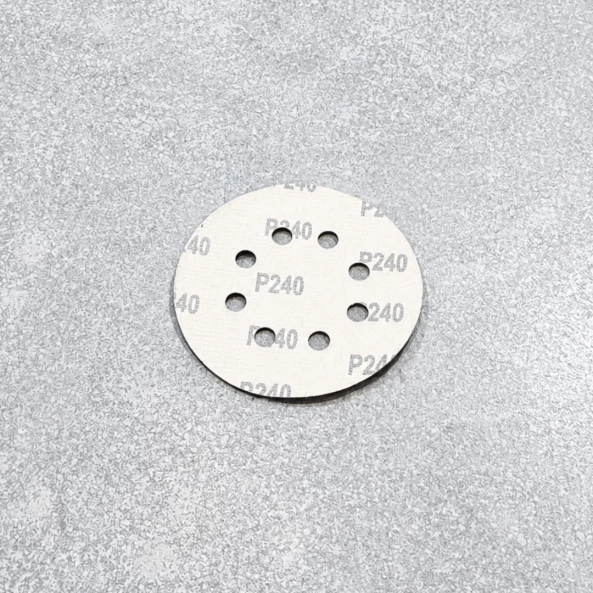 SET 50 BUC - Disc abraziv Velcro 125 mm, 8 găuri, granulație G240, pentru șlefuire lemn și metal