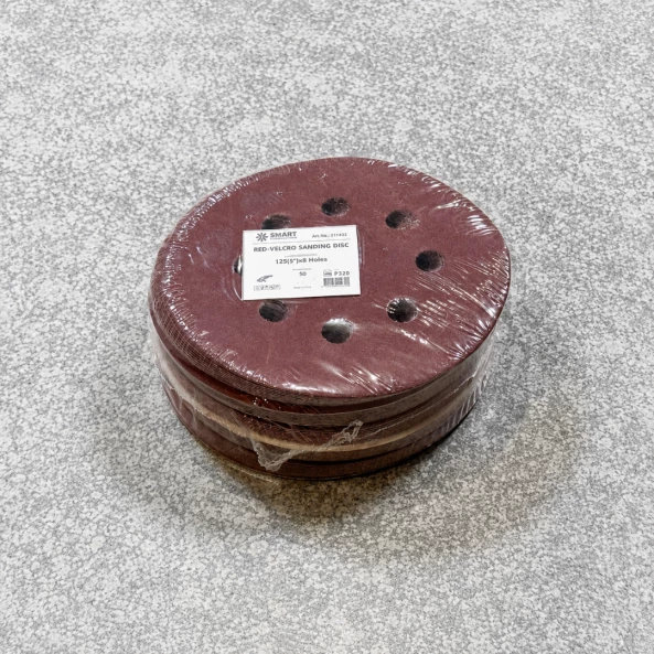 SET 50 BUC - Disc abraziv Velcro 125 mm, 8 găuri, granulație G320, pentru șlefuire lemn și metal