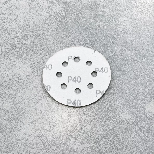 SET 50 BUC - Disc abraziv Velcro 125 mm, 8 găuri, granulație G40, pentru șlefuire lemn și metal