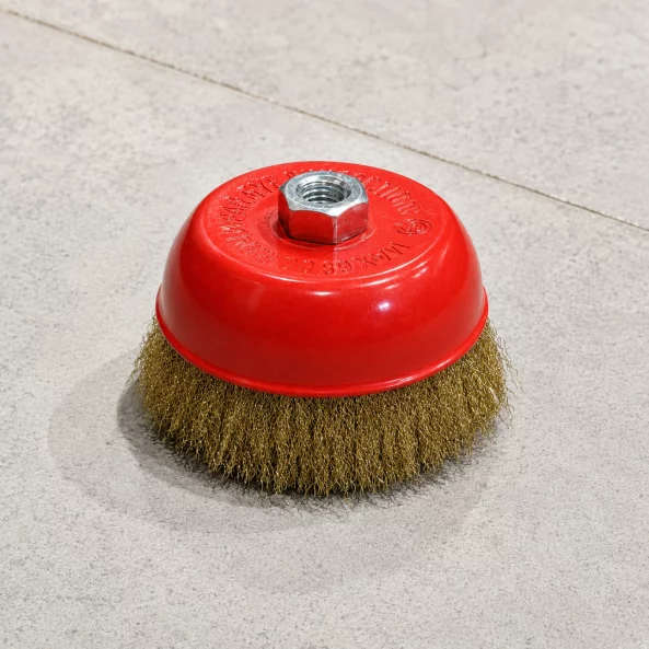 Perie cupa de sarma cu fir crimpat de 125 mm - pentru Curatare si Polizare