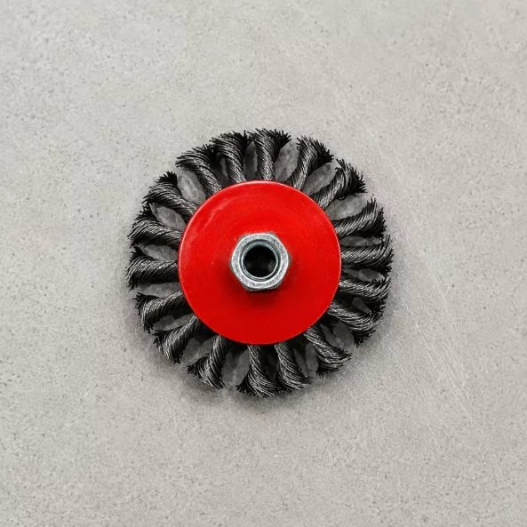 Perie rotativa cu sarma rasucita, 100 mm-pentru polizor unghiular